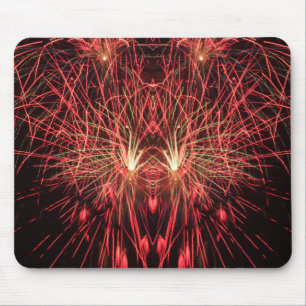 Rotes Feuerwerk in der Nacht auf der Maus Pad Mousepad