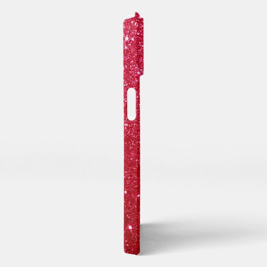 Rotes feuriges glitzerndes Monogramm    iPhone Hülle (Rechte Seite)