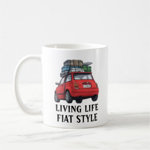 Rotes Fiat-Auto Kaffeetasse