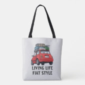 Rotes Fiat-Auto Tasche (Rückseite)