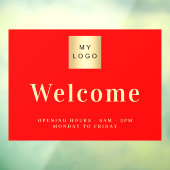 Rotes Firmenlogo Begrüßung Fensteraufkleber (Blatt 3)