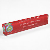 Rotes Firmenlogo Namensplakette