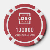 Rotes Firmenlogo Pokerchips (Rückseite)