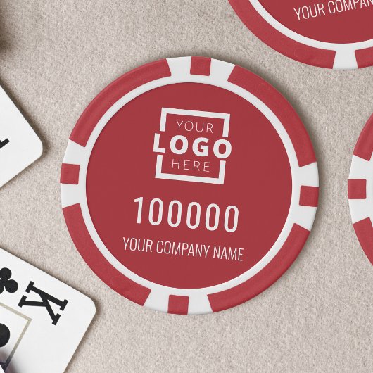 Rotes Firmenlogo Pokerchips
