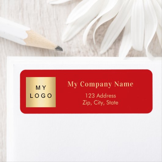 Rotes Firmenlogo Rücksendeadresse (Insitu)