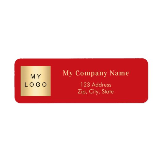 Rotes Firmenlogo Rücksendeadresse (Vorne)