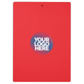 Rotes Firmenlogo, Slogan, Website Klemmbrett (Rückseite)