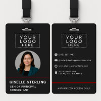 Rotes Firmenschild mit individuellem Foto-ID-Logo