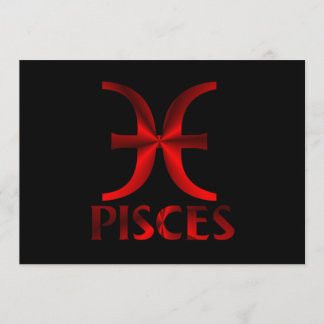 Rotes Fisch-Horoskop-Symbol Einladung