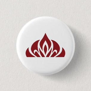 rotes Flammenlogo auf Knopf Button