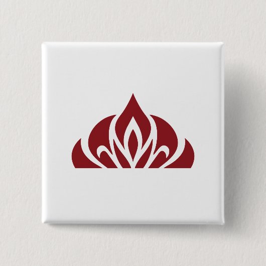 rotes Flammenlogo auf Knopf Button (Vorderseite)