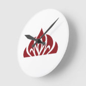 rotes Flammenlogo auf Wanduhr (Winkel)