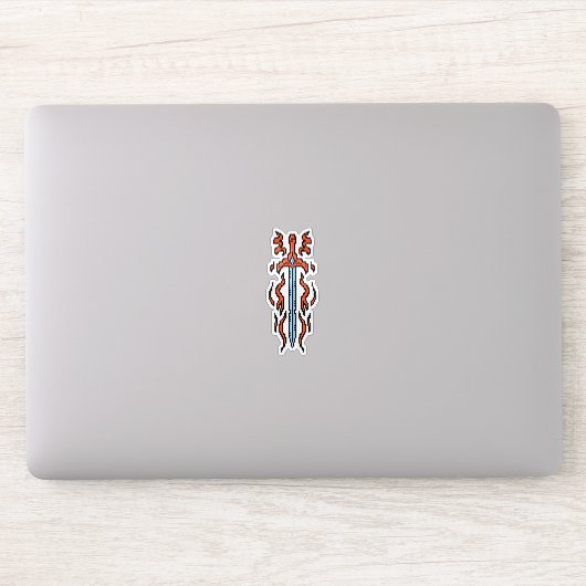 Rotes Flammenschwert Fantasy-Waffe Aufkleber (Computer)