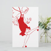 rotes Flapper-Mädchen Briefpapier (Stehend Vorderseite)