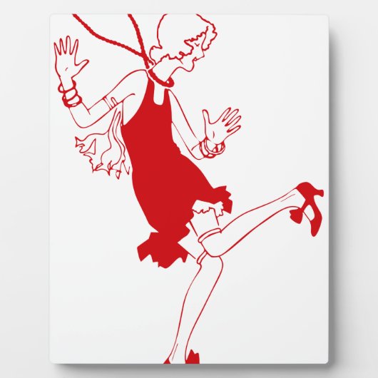 rotes Flapper-Mädchen Fotoplatte (Vorderseite)
