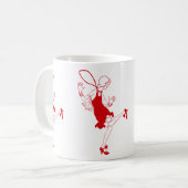 rotes Flapper-Mädchen Kaffeetasse (Vorderseite Links)