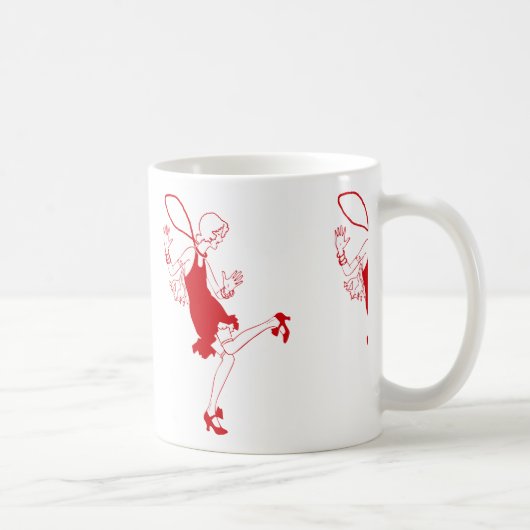 rotes Flapper-Mädchen Kaffeetasse (Rechts)