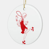 rotes Flapper-Mädchen Keramikornament (Links)