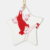 rotes Flapper-Mädchen Keramikornament (Links)
