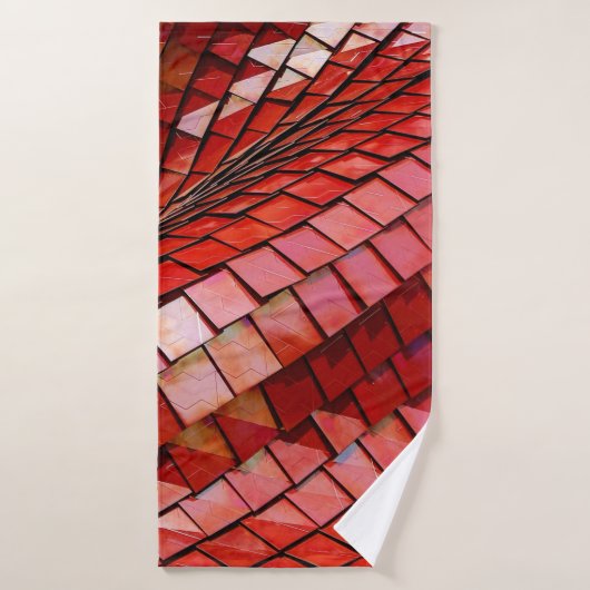 Rotes Fliesenbild Badehandtuch (Badehandtuch)