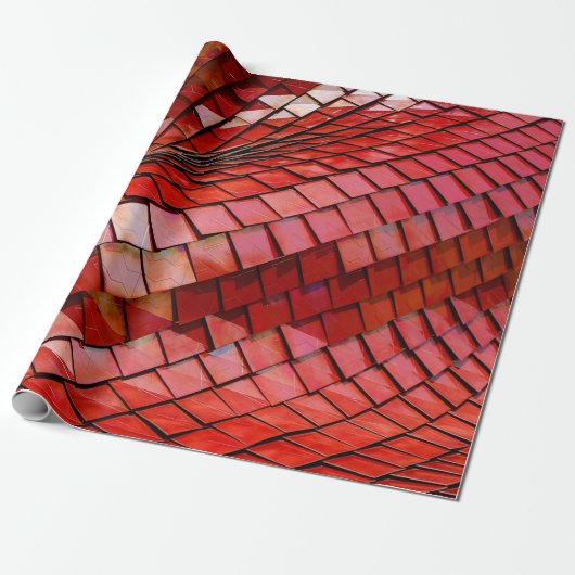 Rotes Fliesenbild Geschenkpapier (Ungerollt)