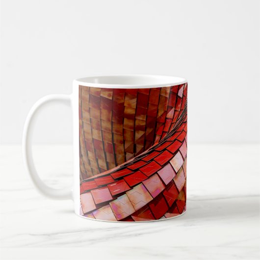 Rotes Fliesenbild Kaffeetasse (Links)