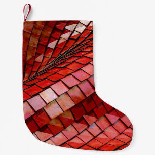 Rotes Fliesenbild Kleiner Weihnachtsstrumpf