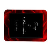 Rotes Floral Elegant Magnet (Horizontal)