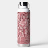 Rotes Floral Panel Wasser Flasche (Rückseite)