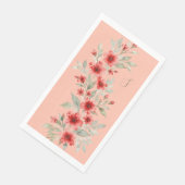Rotes Floral Serviette (Ecke)