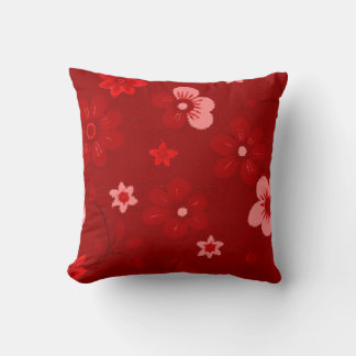 Rotes Floral Throw Kissen