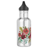 Rotes Floral Wasser Flasche Edelstahlflasche (Links)