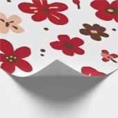 Rotes florales botanisches Muster Geschenkpapier (Ecke)