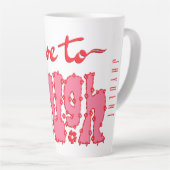 Rotes florales Chunky-Text-Slogan mit Namen Milchtasse (Rechte Ecke)