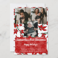 Rotes florales erstes Weihnachten des Babys 3 Foto