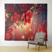 Rotes florales Ferienhintergrundbild Wandteppich (Beispiel (Horizontal))