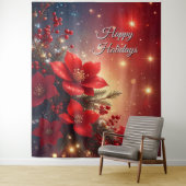 Rotes florales Ferienhintergrundbild Wandteppich (Beispiel)