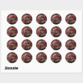 Rotes florales Geburtstagssticker Runder Aufkleber (Blatt)