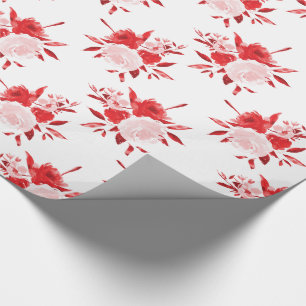 Rotes florales Geschenkverpackungspapier Geschenkpapier
