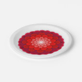 Rotes florales Mandala-58566 Pappteller (Schrägansicht)