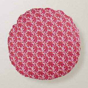 Rotes florales nahtloses Muster, elegante Blumenwi Rundes Kissen