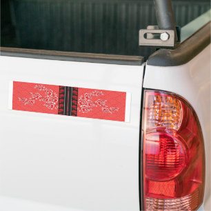 Rotes florales Sticker   Gothic-Ästhetik-Aufkleber Autoaufkleber