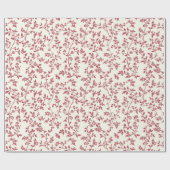 Rotes florales vintage Weihnachtsgeschenk Geschenkpapier (Flach)