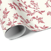 Rotes florales vintage Weihnachtsgeschenk Geschenkpapier (Rolleneckpunkt)