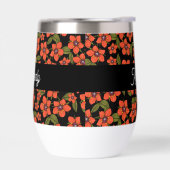 Rotes florales Wasserfarben-Monogramm Name (Links)