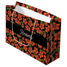 Rotes florales Wasserfarben-Monogramm Name