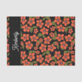 Rotes florales Wasserfarben-Name Seidenpapier (Vorderseite)