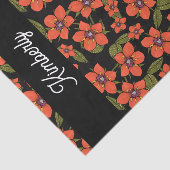 Rotes florales Wasserfarben-Name Seidenpapier (Ausschnitt)