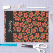Rotes florales Wasserfarben-Name Seidenpapier (Handwerk)