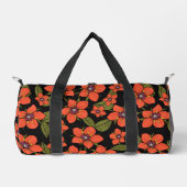 Rotes florales Wasserfarbenmuster Duffle Bag (Vorderseite)